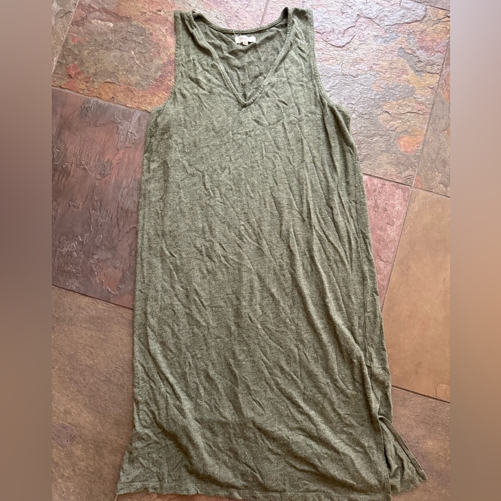 Madewell Green Jersey Tank Dress - Size XL .
